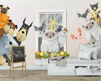 Beibehang Custom lielu 3d tapetes sienas Karikatūra 3D maziem dzīvnieku bērniem, telpu dekorēšana fona sienas 3d tapetes behang