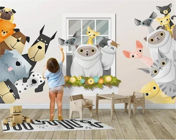 Beibehang Custom lielu 3d tapetes sienas Karikatūra 3D maziem dzīvnieku bērniem, telpu dekorēšana fona sienas 3d tapetes behang