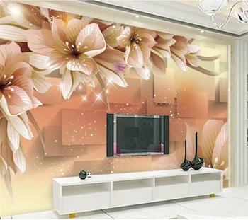 Beibehang Custom tapetes, 3d sienas sapņains roku apgleznoti ziedu tauriņš mīlestības ziedu 3D apļa fona tapetes papier peint