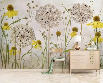 Beibehang Pielāgotus foto tapetes mūsdienu Retro augu Akvarelis, Roku Apgleznoti modes ziedi fona sienas 3d tapetes sienas