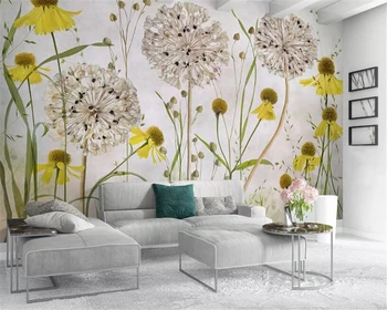 Beibehang Pielāgotus foto tapetes mūsdienu Retro augu Akvarelis, Roku Apgleznoti modes ziedi fona sienas 3d tapetes sienas