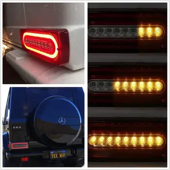Benz G-Klase W463 G500 G550 G55 AMG 90-15 Montāžas Komplekts LED Taillight Pagrieziena Signāls, Aizmugurējie Miglas Gaitas Dinamisko Led lukturu