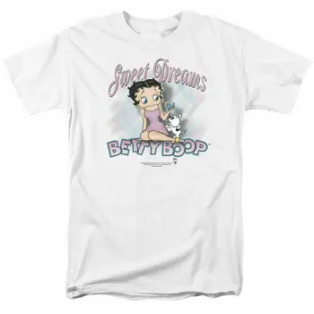 Betty Boop Saldi Sapņi T Krekls Mens Licencētajos Multiplikācijas Filmu Preces Classic Balts