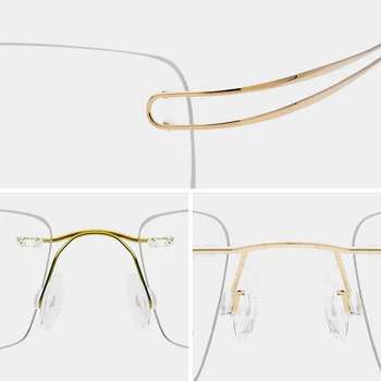 Bez apmales Titāna Glāzes par Vīriešu Rāmja Optisko Tuvredzība Brilles Rāmis Skaidri Pārredzama Briļļu korejas Recepšu Brilles