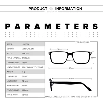 Bez apmales Titāna Glāzes par Vīriešu Rāmja Optisko Tuvredzība Brilles Rāmis Skaidri Pārredzama Briļļu korejas Recepšu Brilles