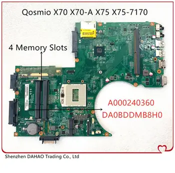 (Bezmaksas Piegāde), Par TOSHIBA Qosmio X70 X70-A X75 X75-A7170 klēpjdators mātesplatē A000240360 DA0BDDMB8H0 Ar SR17D Atbalsta I7 CPU