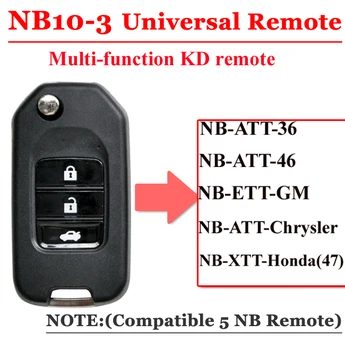 Bezmaksas piegāde (1 gabals)NB10 Universal Multi-funkcionālo kd tālvadības 3 pogu NB sērijas atslēgu KD900 URG200 tālvadības Master