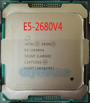Bezmaksas piegāde E5 2680V4 Oriģinālā Intel Xeon E5-2680V4 CPU Procesors 2.40 GHz 14-Core 35M 14NM E5-2680 V4 FCLGA2011-3 TPD 120W