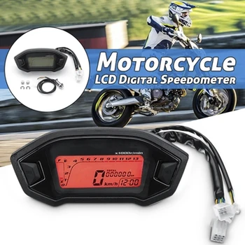 Bezmaksas piegāde Universālo Motociklu LCD Digitālais Spidometrs, Odometrs, Apgaismojums Motociklu 2,4 Cilindri 1300r/min