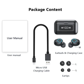 Bezvadu Austiņas Touch Kontroli TWS Bluetooth 5.1 Austiņas 9D HIFI Stereo Ūdensizturīgs Earbuds, Austiņas, Lādēšanas Kaste Ar Mic