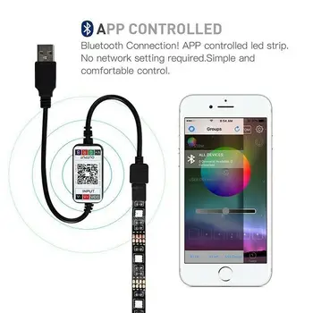 Bezvadu Bluetooth APP Kontroles Lentes Lentes 5050 SMD Āra Ūdensizturīgs RGB Neona LED Sloksnes Gaismas, TV Fona