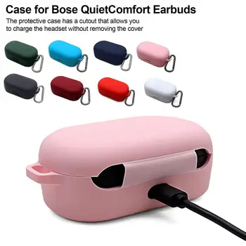 Bezvadu Bluetooth Austiņas Gadījumā Apvalka Bose QuietComfort Earbuds Kaste Mīksta Silikona Gadījumā Austiņas Putekļu necaurlaidīgs Vāks