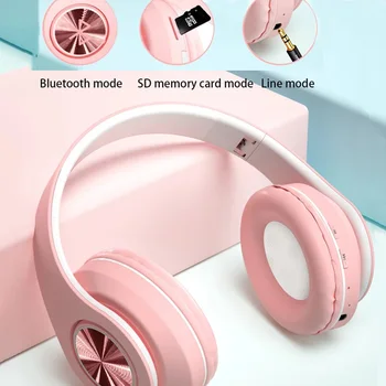 Bezvadu Bluetooth Austiņas Macaron Gaismas V5.0 HiFi Bass Divpusējās Stereo Mūzikas Gaming Headset w/Mic IOS Android Dāvanas