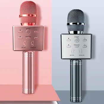 Bezvadu Bluetooth Karaoke Mikrofons, Alumīnija Sakausējumu Rokas Daudzfunkciju 3 Skaļāk Speakers 15W Spēlētājs Maināms Balss ir 2021.