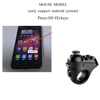 Bezvadu Bluetooth Pirkstu Spēle Kontrolieris Rokturis Adapteri Peles Selfies Pārslēgt Lapas Funkciju Atbalsta Android, iOS Sistēma Tālruni