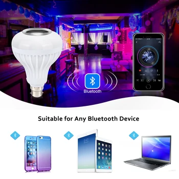 Bezvadu Bluetooth Skaļruni, Spuldzes E27 Smart RGB Led Blub Audio skan Mūzika, Tālvadības pults, Lai Samrt Mājas Festivāls Apdare