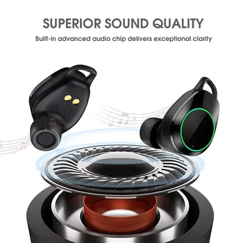 Bezvadu Earbuds, Bluetooth 5.0 Ūdensizturīgs 3D Stereo Skaņu, Bezvadu Austiņas ar Uzlādes Gadījumā Iebūvēts Mikrofons Dziļi HiFi B