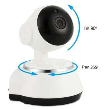 Bezvadu IP Kamera, WIFI 720P CCTV Home Security Cam Micro SD Slots Atbalsta Mikrofons & P2P Bezmaksas APP ABS Plastmasas
