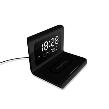 Bezvadu Lādētāju Modinātājpulksteņi Bezvadu Lādēšanas Pulkstenis, Temperatūras Spogulis Uzlādes Valdes Samsung Iphone 11 12 MAX PRO MINI