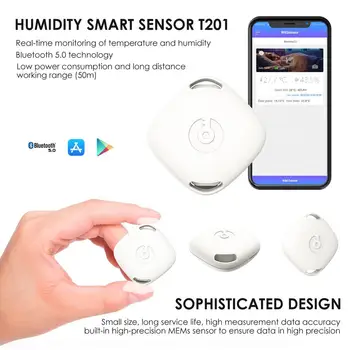 Bezvadu Termometrs Bluetooth Higrometru Android / IOS Iekštelpu Āra Temperatūras un Mitruma Mērītājs Signalizācija
