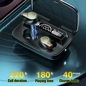 Bezvadu v5.1 bluetooth Austiņas TWS Stereo Ūdensizturīgs Earbud Austiņas Lukturīti 4000mAh Uzlādes Lodziņā Viegls, Ērts