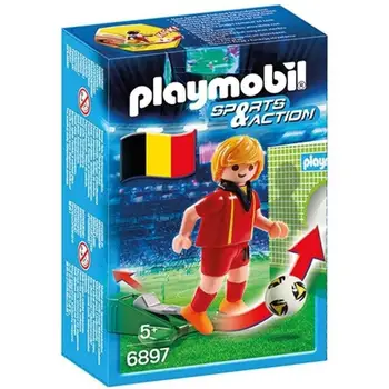 Beļģijas futbola spēlētājs attēls, oriģināls PLAYMOBIL, (6897), bērnu rotaļlietas, darbības rādītāji, 5 gadi