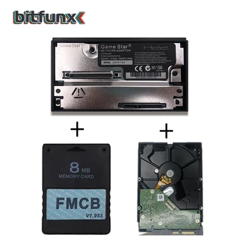 BitFunx 8MB v1.953 FMCB+SATA HDD adapteris + 320GB SATA HDD ar 70 uzstādītās spēles uz PS2 FAT（vai 30000 50000） konsoles