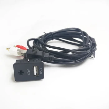 Biurlink 100CM Universālas Automašīnas AUX USB/2RCA Panelis USB Ports Uzlādes Adapteri Toyota Collora Camry par Mitsubishi
