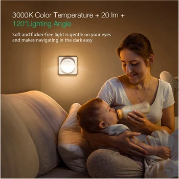 BlitzWolf BW-LT10 Smart Home Gaismas Sensors Gaismas Nakts 3000K Krāsu Temperatūra 20 Lūmeni Apgaismojuma 120 Grādu Leņķī Lampas
