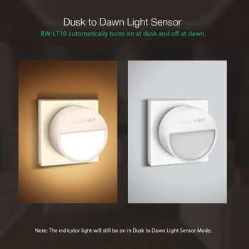 BlitzWolf BW-LT10 Smart Home Gaismas Sensors Gaismas Nakts 3000K Krāsu Temperatūra 20 Lūmeni Apgaismojuma 120 Grādu Leņķī Lampas