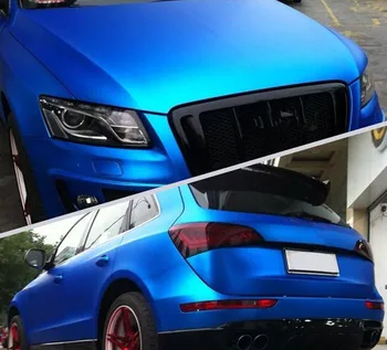Blue Auto Auto Stils Ķermeņa Elektro Laka Maina Krāsu Filmu Hromēšana Jaunu Satin Chrome Vinyl Wrap Decal Uzlīmes 1.52X5M