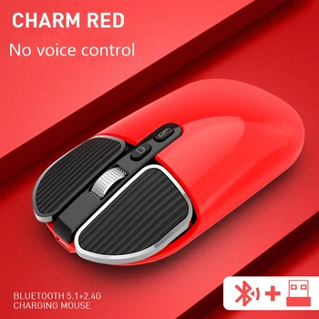 Bluetooth 2.4 G Dual Režīmā Bezvadu Ai Balss Kontroli Peles Rechargeble Kluss Biznesa USB Maksas Pelēm Tālvadības Controll