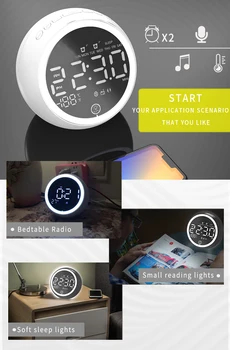 Bluetooth Skaļruni, Radio Modinātājs, USB LED Ciparu Galda Pulkstenis skaļruņu Mājas Ciparu Pulkstenis Tālrunis Kontroles skaļrunis