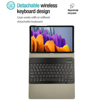 Bluetooth klaviatūru Planšetdatora gadījumā Par Samsung Galaxy Tab S7 11inch T870/875 2020. Gadam Noņemams Bezvadu klaviatūru Planšetdatora Statīvs Vāciņu