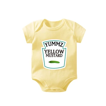 Bodysuit Bērnu Yummz Tomātu Kečups Dzelteno Sinepju, Sarkano un Dzelteno Bodysuit Zēns Dvīņu Baby Meiteņu Drēbes