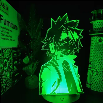 Boku nav Varonis Augstskolu Anime 3D Vizuālo Lampas DENKI KAMINARI LED Nightlight Bērniem, Bērnu Guļamistaba Dekori Gaismas Manga Dāvanu Nakts Lampas