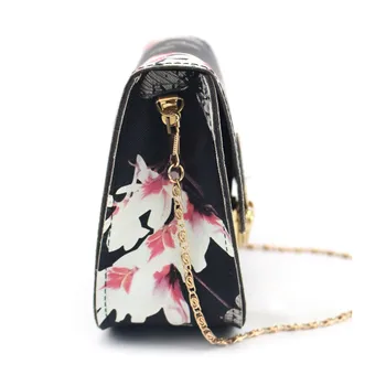 Bolsa Feminina Sieviešu Karstā Butterfly Ziedu Drukas Ķēdes Pu Leather Messenger Bag Meitene Eleganta Plecu Soma, Modes Maku 2018