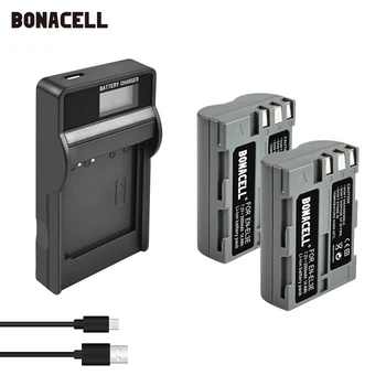 Bonacell 2000mAh EN-EL3E Akumulators un LED Lādētājs Nikon D50 D70 D70s D80 D90 D200 D100 D300 D300S D700 Digitālā SLR Kamerām L5