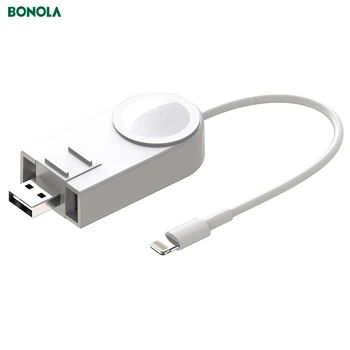 Bonola 2 In1 Pārnēsājamu USB Magnētisko Bezvadu Lādētājs Apple Watch5/4/3/2 Uzcelta Kabelis iPhone11/Xr/Xs/8/7/AirPods Pro/2/1