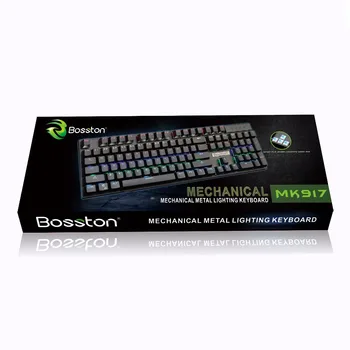 Bosston angļu krievu Spēļu Mehāniskā Tastatūra Anti-Dubultattēlu Led Apgaismojums Klaviatūras PC Klēpjdators 104 Keycaps Zilā Maiņa