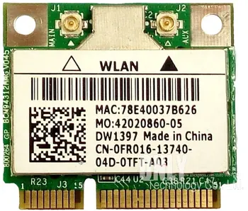 Broadcom BCM94312HMG Dual band Wireless Wifi Pusi Mini pci-e karti DELL DW1397 2.4 Ghz, 5 ghz WLAN PCI Express Tīkla Adapteris