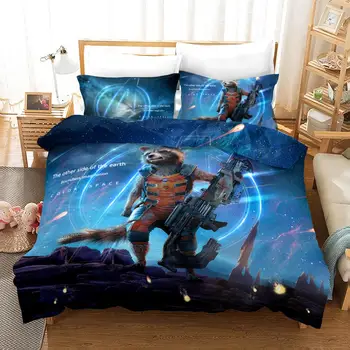 Brīnums avengers gultas komplekts bērnu gultas dekori king size sega sedz vienu pārklājs 3 gab zēni, mājas tekstila dzimšanas dienas dāvanas