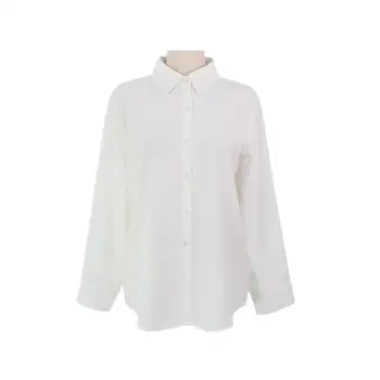 Brīvs Vintage Krekls ar garām Piedurknēm, Sieviešu, Pavasarī un Rudenī, Baltu Kreklu Blusas Ropa Mujer De