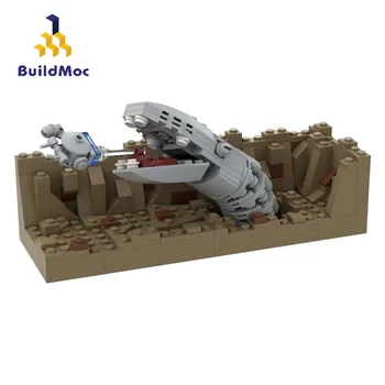 Buildmoc Movie Creator Plānu Aizbēgt No Kosmosa kaujas galviņu-nano Falcon Km Tehnika Ķieģeļus Celtniecības Bloki, Rotaļlietas Bērniem Dāvanas