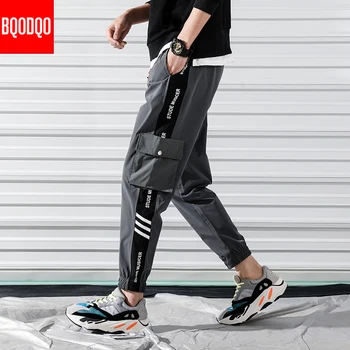 Burtu Drukāšanas Rudens Bikses Vīriešu Japāņu Trikotāžas Streetwear Harēma Kravas Elsas Joggers Harajuku Hip Hop Sweatpant Hip Hop Bikses