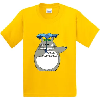 Bērni Cute Totoro Iespiesti Karikatūra Dizaina Kokvilnas T Krekls Zēniem/Meitenēm ar Īsām Piedurknēm Topi Bērniem Gudrs T-Krekls,GKT057