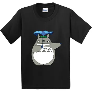 Bērni Cute Totoro Iespiesti Karikatūra Dizaina Kokvilnas T Krekls Zēniem/Meitenēm ar Īsām Piedurknēm Topi Bērniem Gudrs T-Krekls,GKT057
