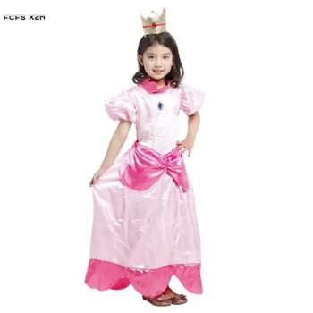 Bērni, Meitenes Super Bro Persiku Princese Cosplays Bērniem Halloween Anime Spēle Kostīmi Karnevāls Purima Maskēties Puse kleita