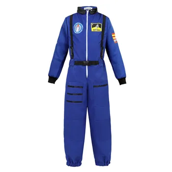 Bērniem Astronautu Tērpu Lomu spēles Komplekts Zēniem Meitenes maziem bērniem, Pusaudžiem Spaceman Jumpsuit Kosmosa Pilots Lidojuma Tērps, Kleita Balta, Zila