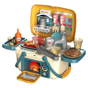 Bērniem BBQ Grils PlaySet Piknika Virtuves Grozu Spēlēt Rotaļlietām, Mūzika un Gaismas Izlikties, Pārtikas, Cooking, Lomu spēles un Rotaļlietas